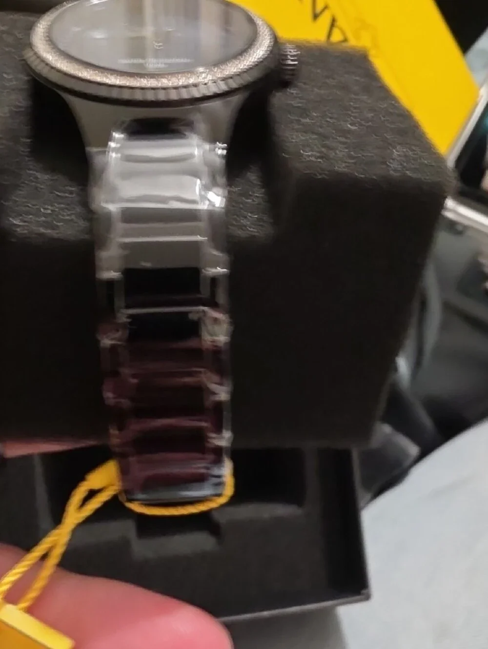 Invicta Black Dial Silver-Tone Crystal Bezel Stainless Steel Watch